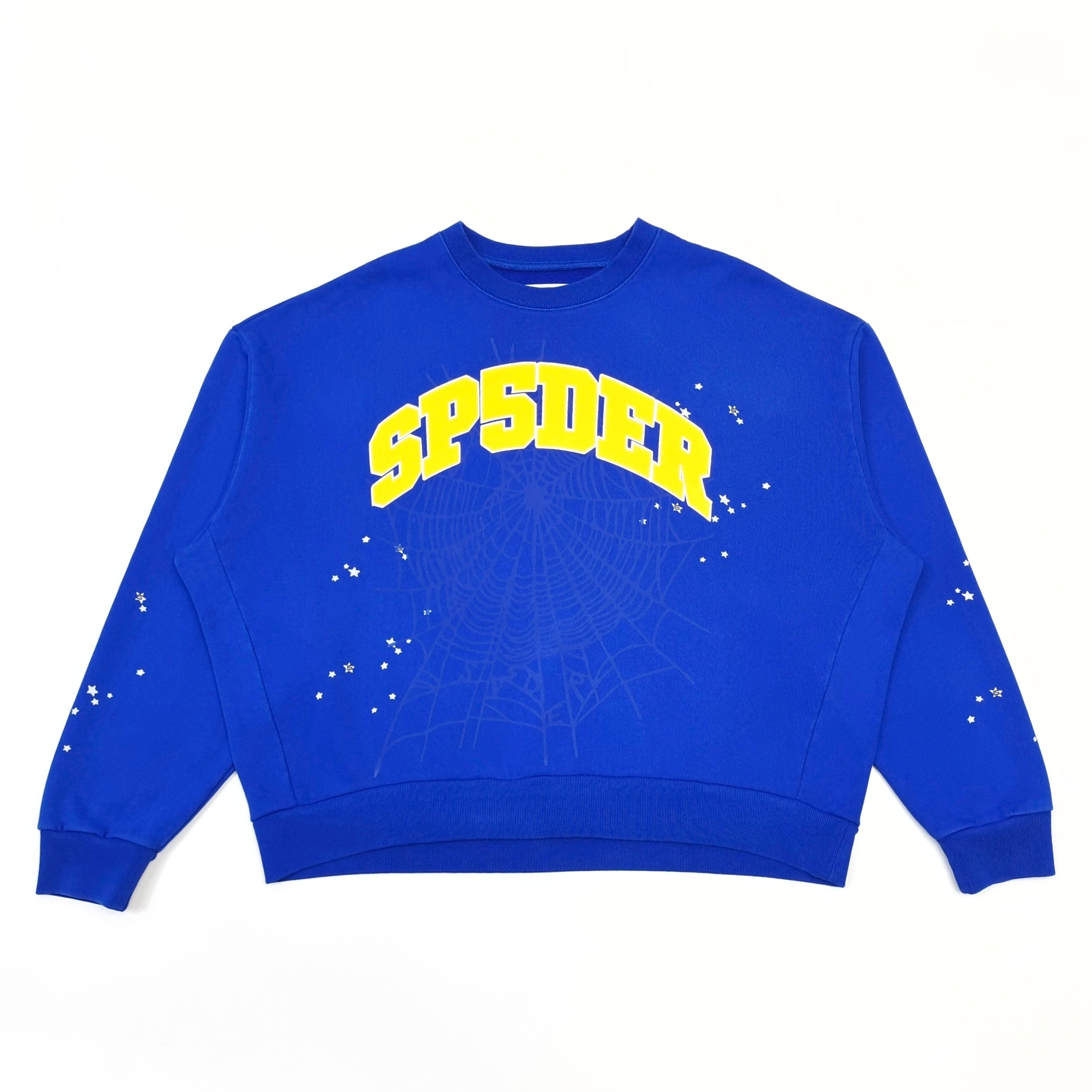 1:1 yellow-lettered blue-mesh blue round-neck sweater