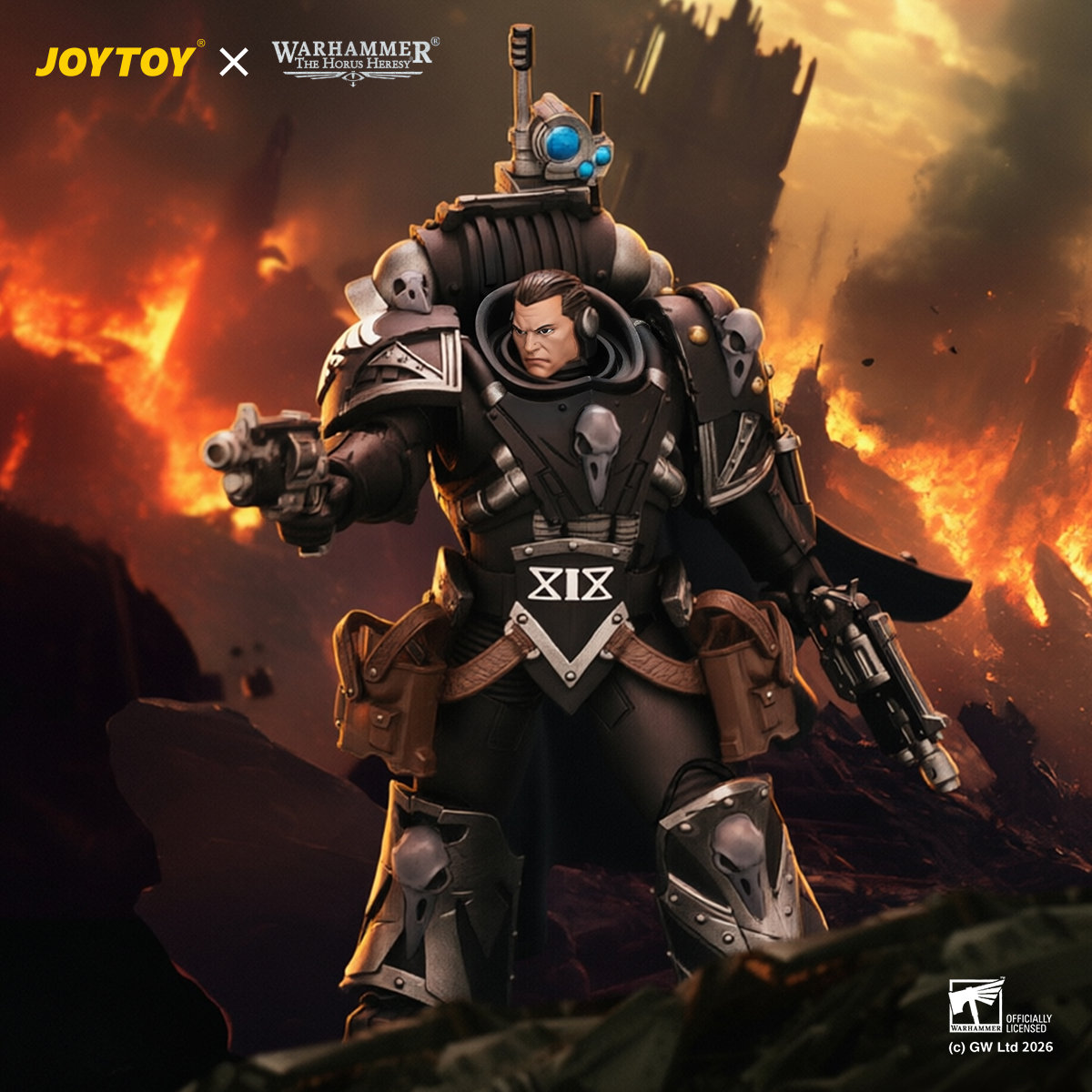 JOYTOY JT04346 Warhammer The Horus Heresy 1:18 Raven Guard Kaedes Nex the Blood Crow with Fulcrum hand cannons - JOYTOY WORLD