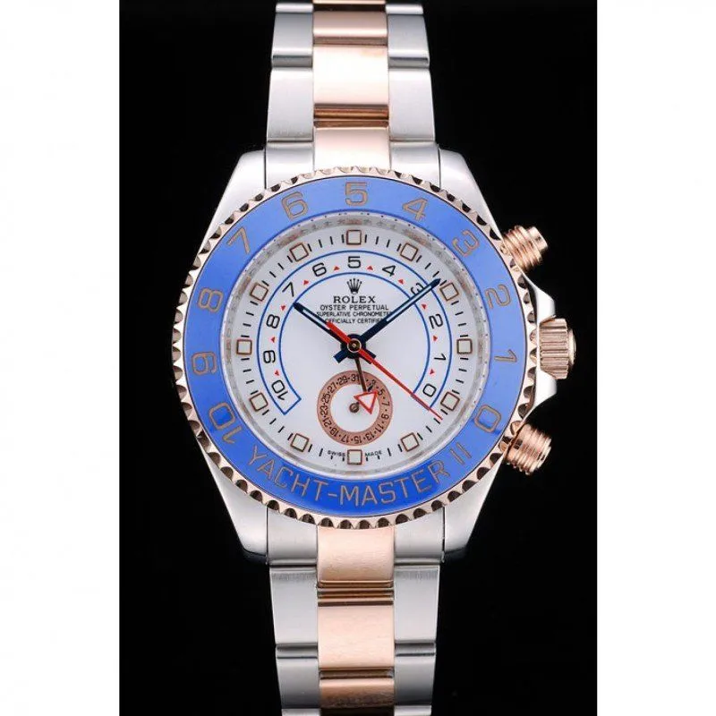 Rolex Yacht-Master Blue Ceramic Bezel White Dial Watch