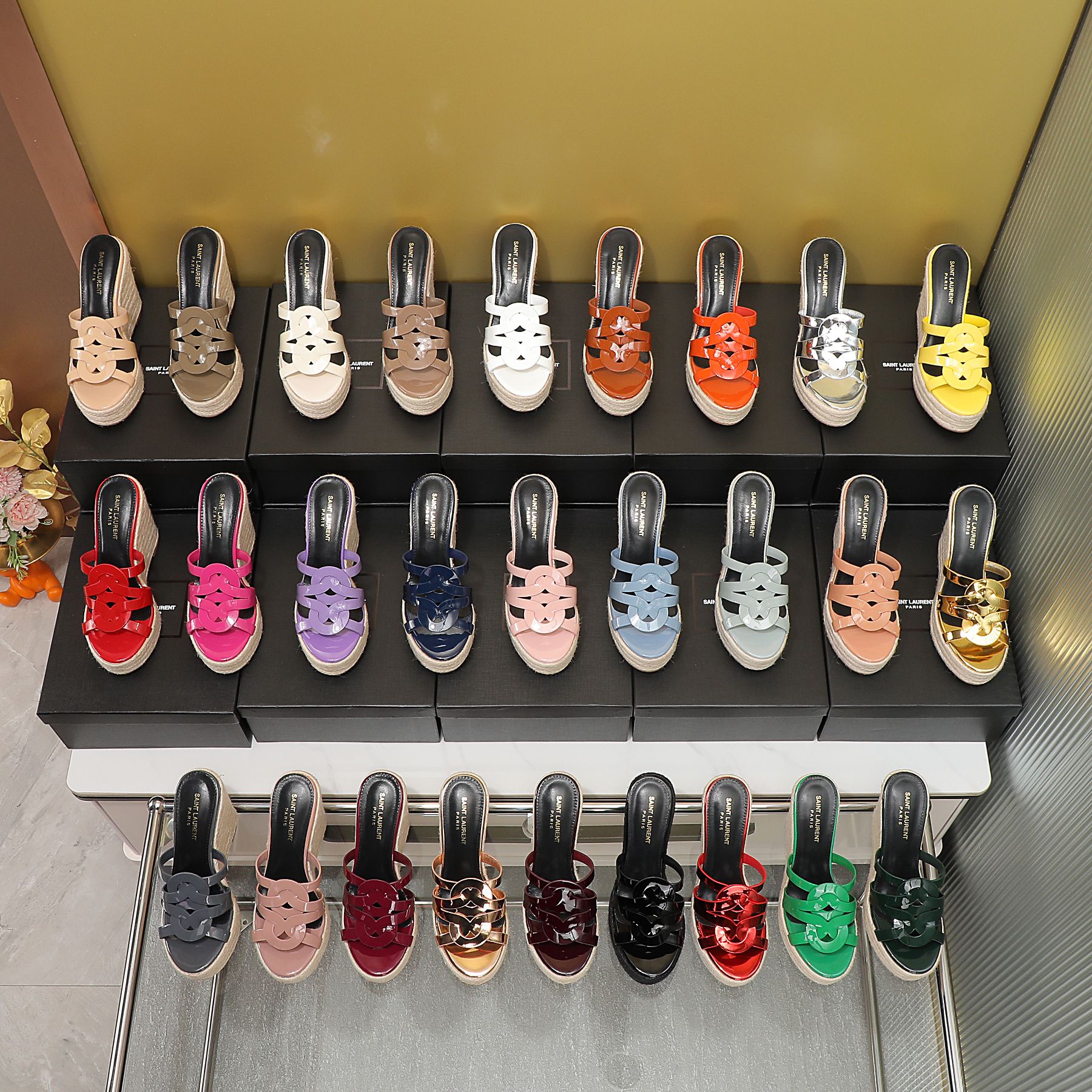 YSL Espadrille Wedge Sandals