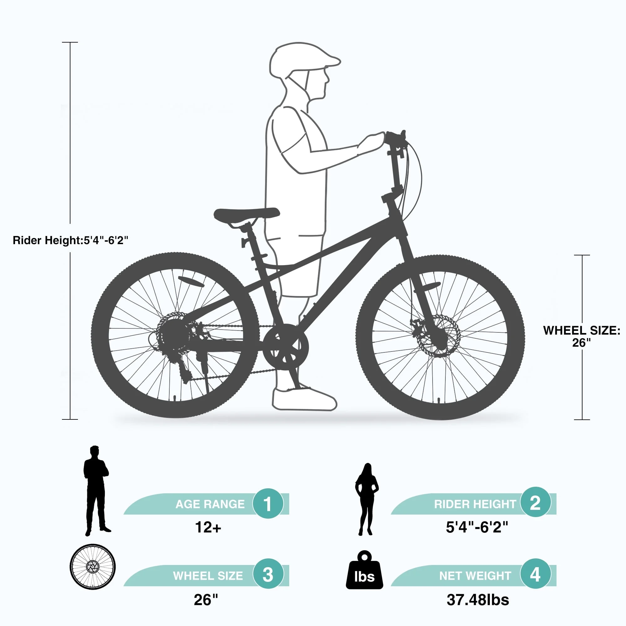Aukfa 26" Freestyle BMX Bikes,Kids Mountain Bike for Boys Girls,Shimano 7 Speed,Double Disc Brakes,Blue