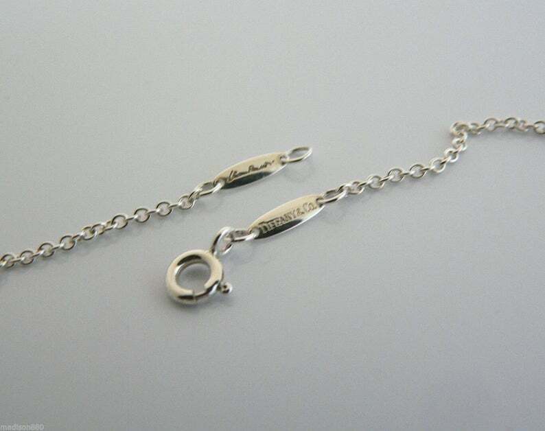 Tiffany & Co Diamond Necklace Wave Pendant Charm Chain Peretti Silver Love Gift