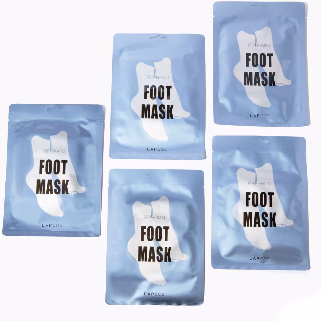 Lapcos  Peppermint Foot Mask 5-Pack