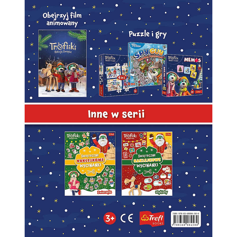 Książka Aktywizująca Rodzina Treflików: Trefliki Ratują Święta. Wycinanki Naklejkowe. Dekoracje