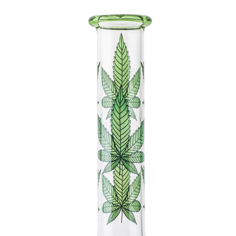 8 Marijuana Leaf Glass Beaker Bong