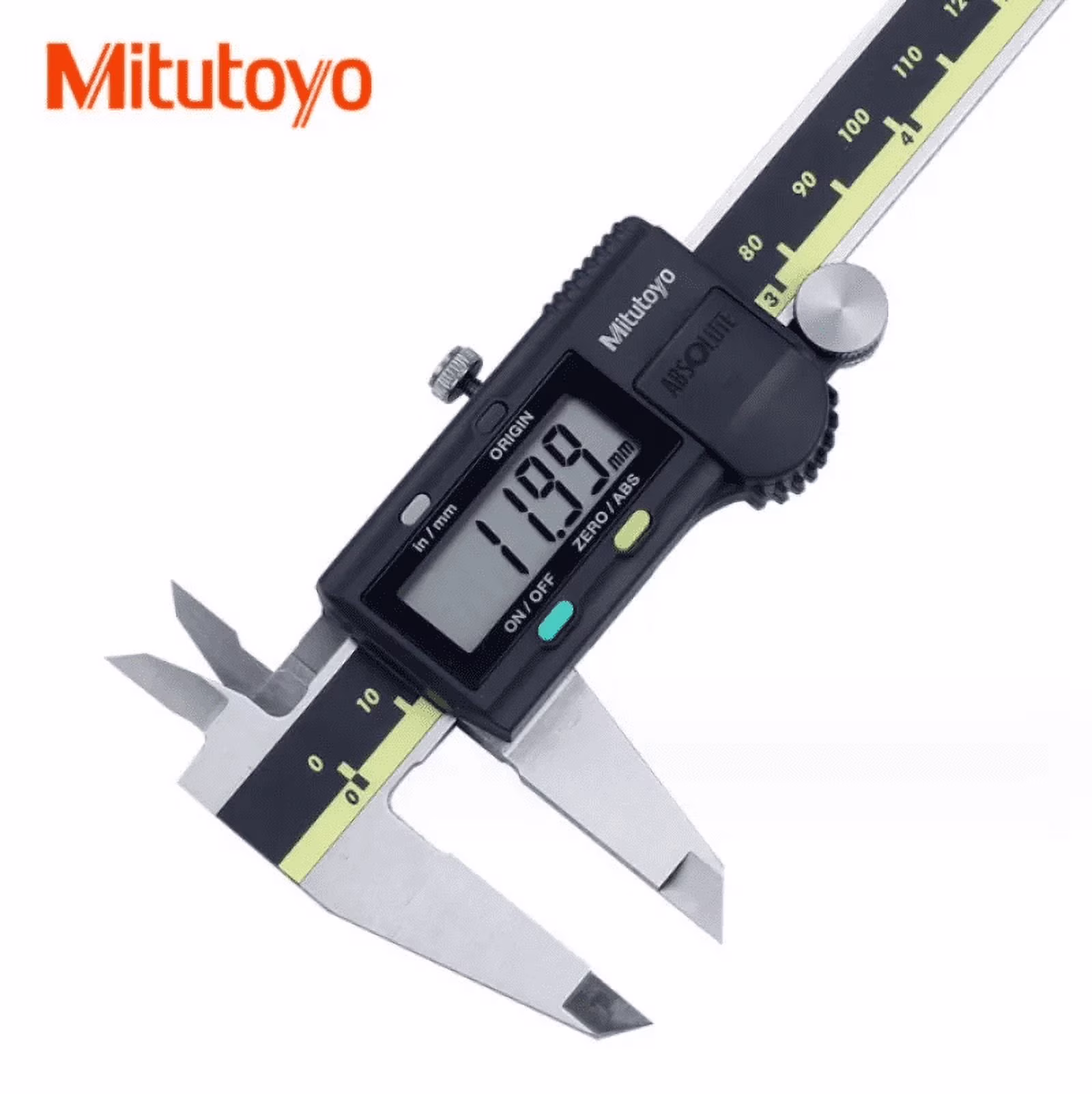 Mitutoyo 500-196-30 Advanced Onsite Sensor AOS Absolute Scale Digital Caliper 500 Series, 0" to 6"/0 to 150mm Measuring Range, 0.0005"/0.01mm Resolution, AOS