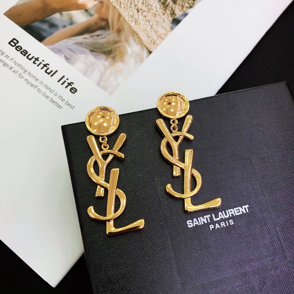 YSL Cassandre Monogram Drop Earrings