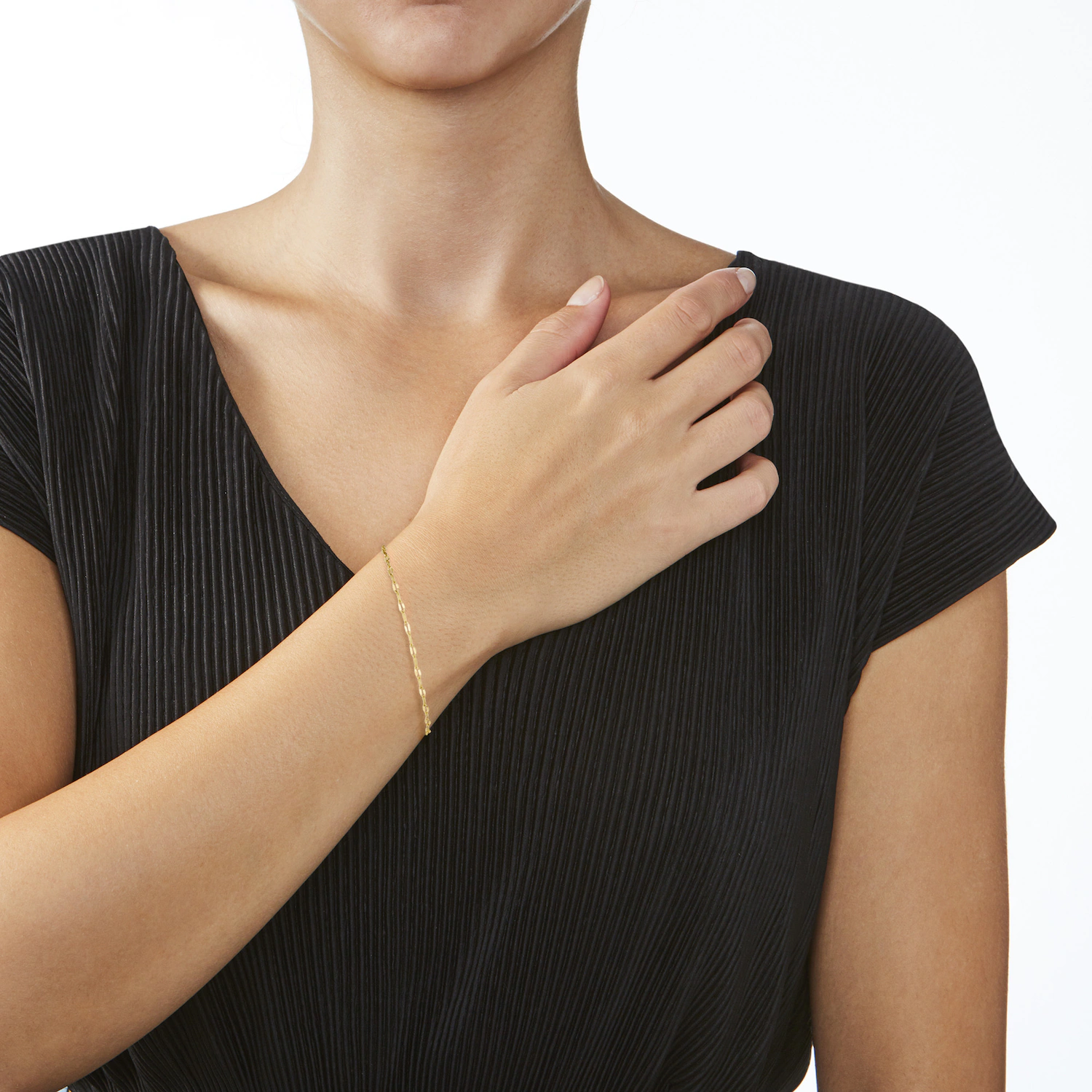 Armband fantasieförmig mit diamantierten Gliedern, Gold 375