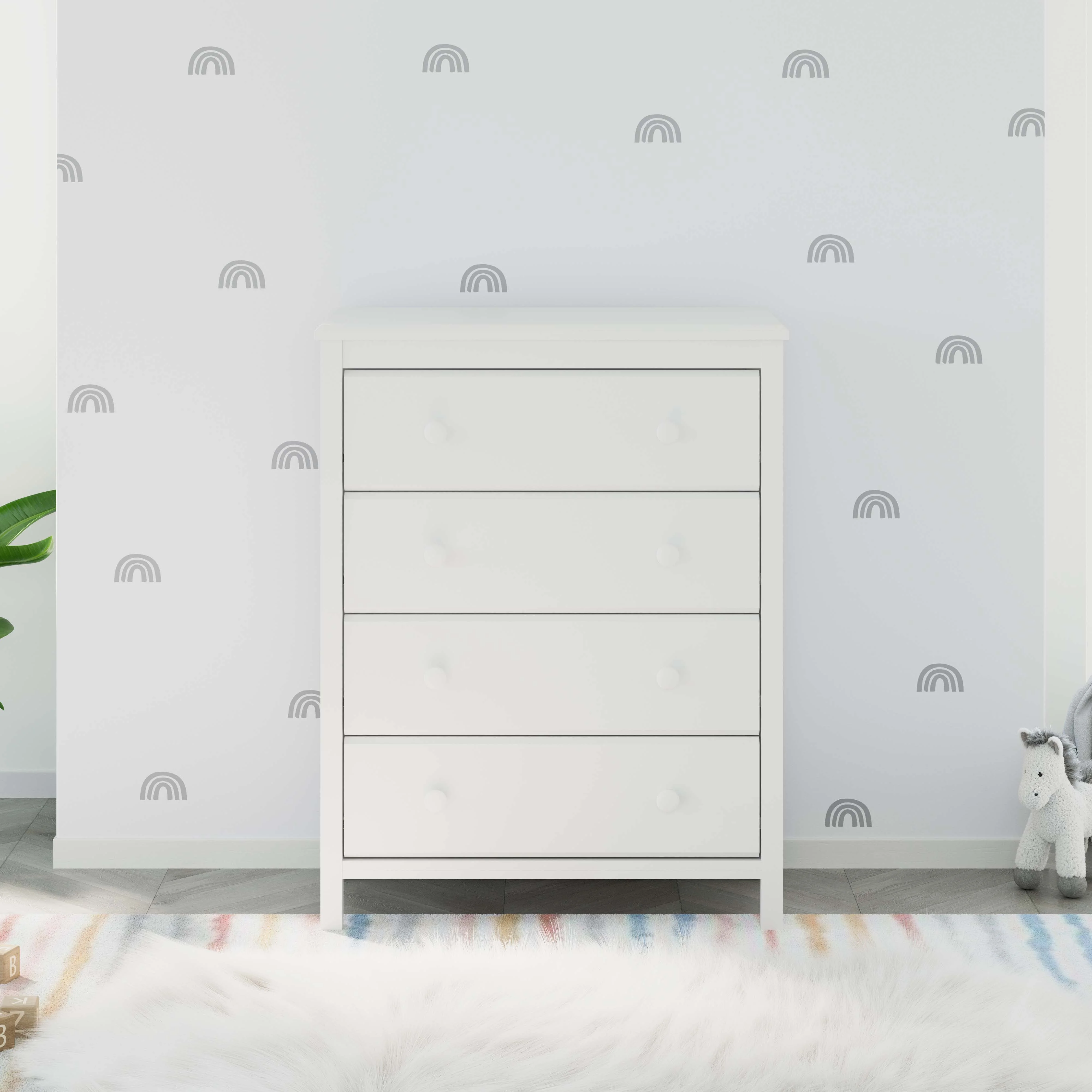 Storkcraft Alpine 4 Drawer Nursery Dresser, White