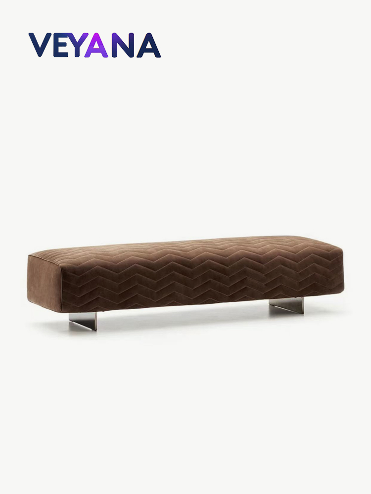 Modern luxury, suede bench, Italian minimalism, shoe changing bench, bedroom bedside bench