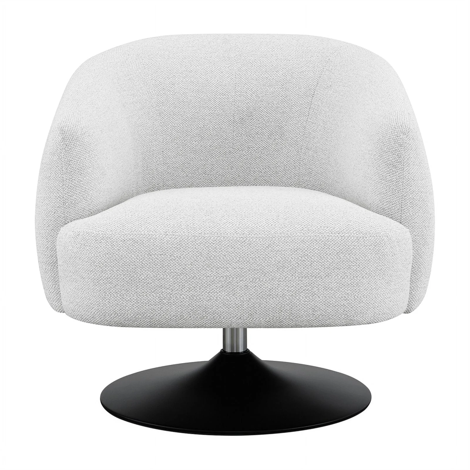 Coaster 18" Modern Fabric Upholstered Swivel Chair in Beige/Matte Black