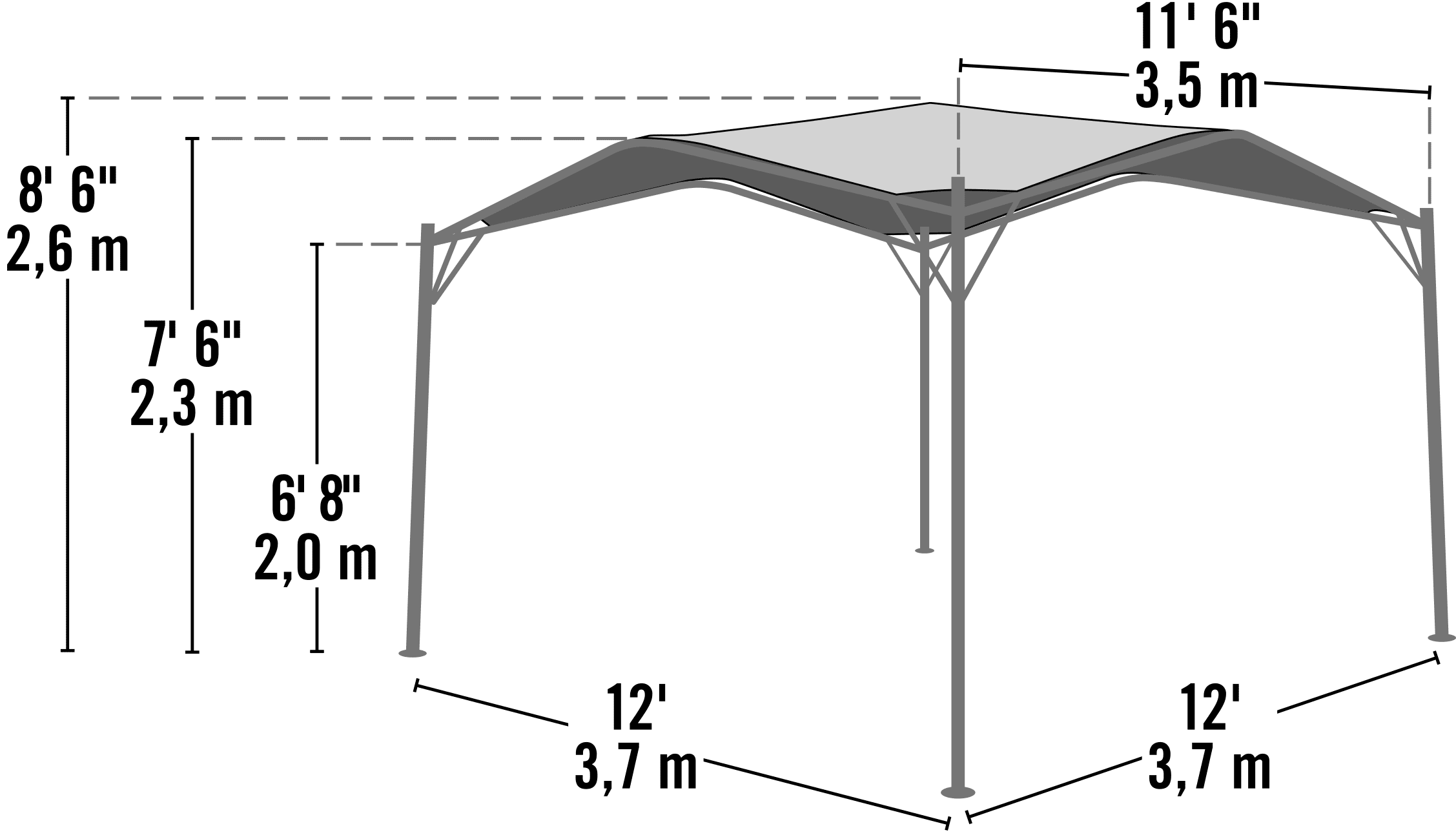 ShelterLogic Monterey 12x12 Canopy Gazebo Portable Shade Solution Backyards, Patios, Pools, Cream