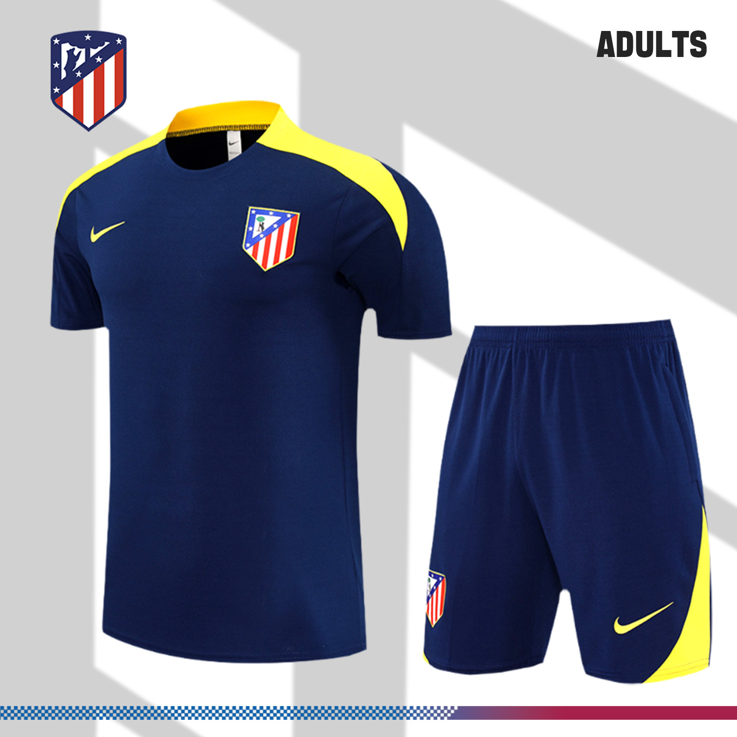2025/2026 Atletico Madrid Dark Blue Adult Short Sleeve Training Wear (Adult Kit)