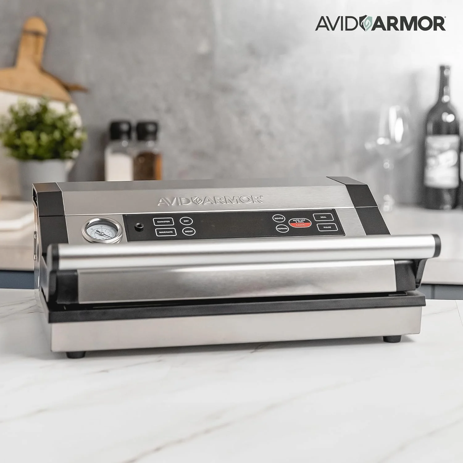 Avid Armor A420 Vacuum Sealer, Heavy-Duty Stainless Steel, Built-In Bag Cutter & Roll Storage, Accessory Port, Includes Starter Roll