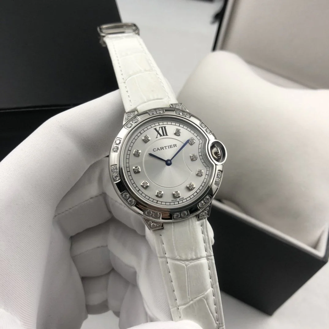 Cartier Watch BALLON BLEU 36MM STEEL CASE DIAMOND NUMERALS