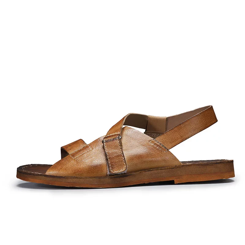 Original handmade retro first-layer cowhide sandals
