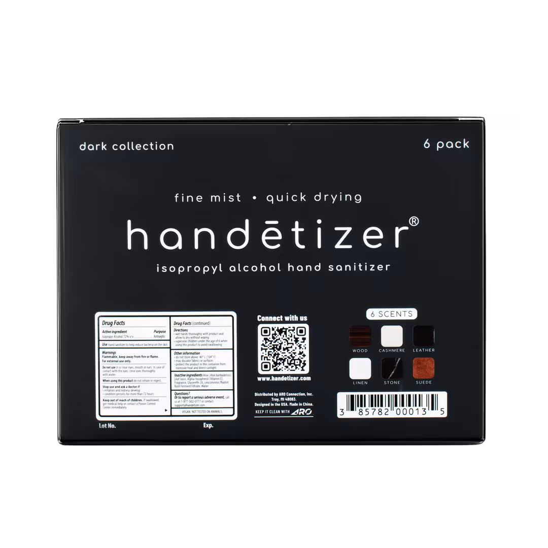 handētizer  Dark Discovery Six Pack - Fine Mist Hydrating Hand Sanitizer