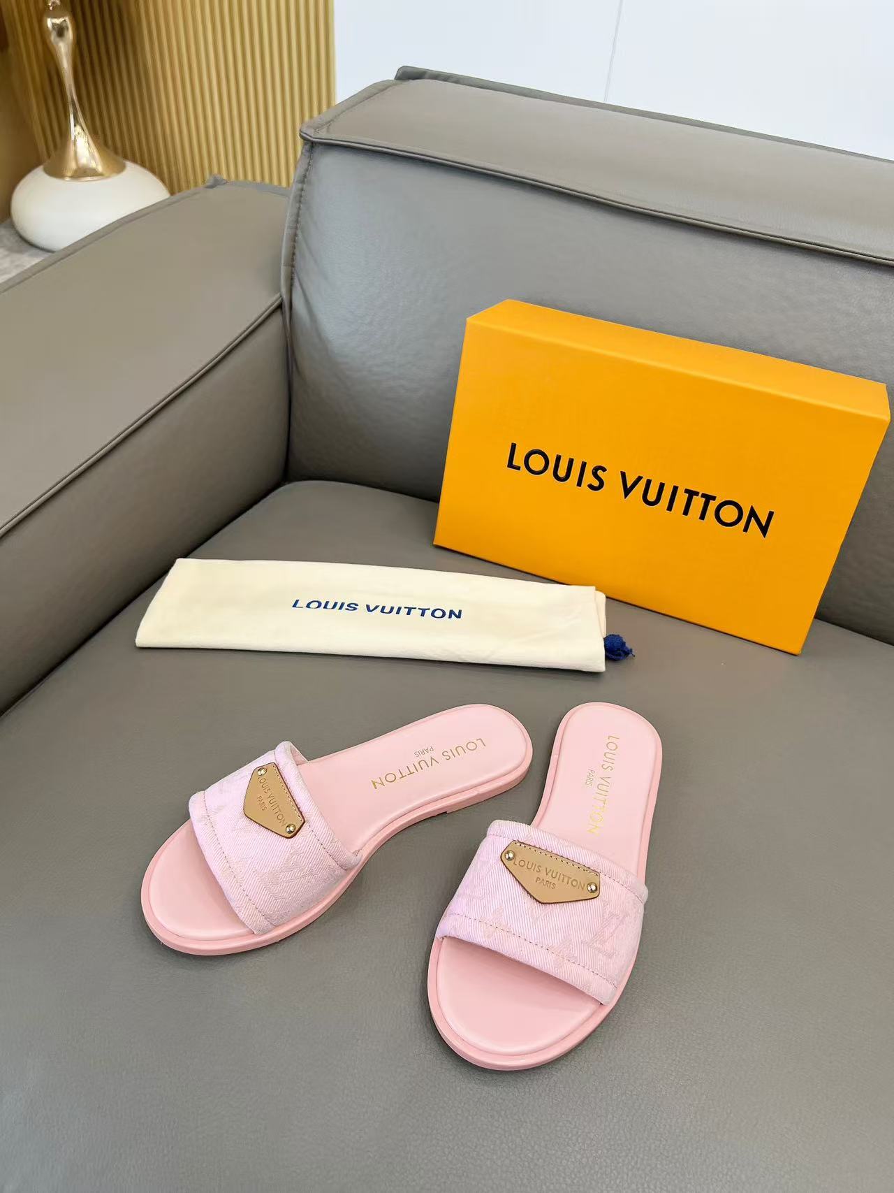 [Eur40] LV Denim Classic Printed Sandals