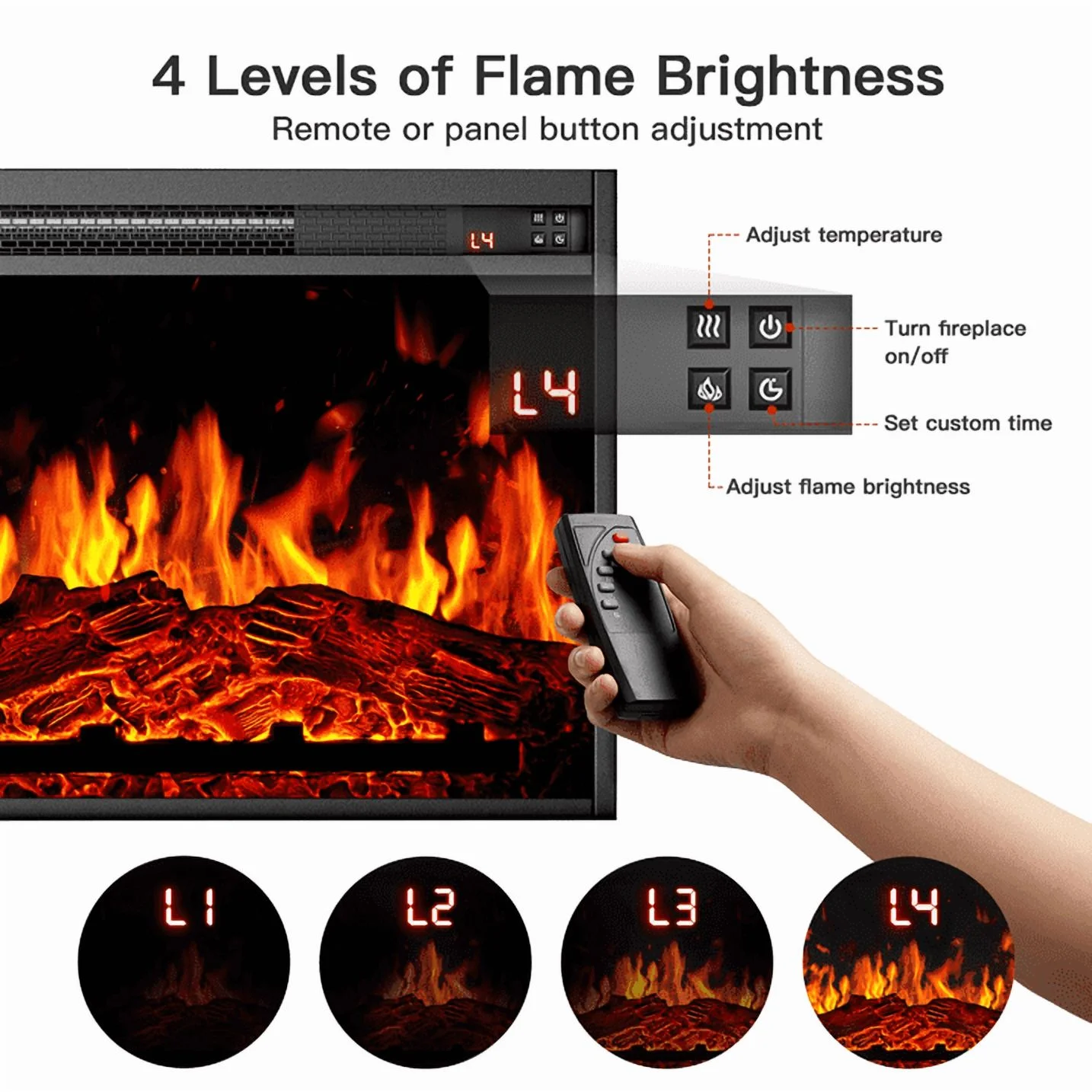 Electric Fireplace TV Stand for TVs up to 75