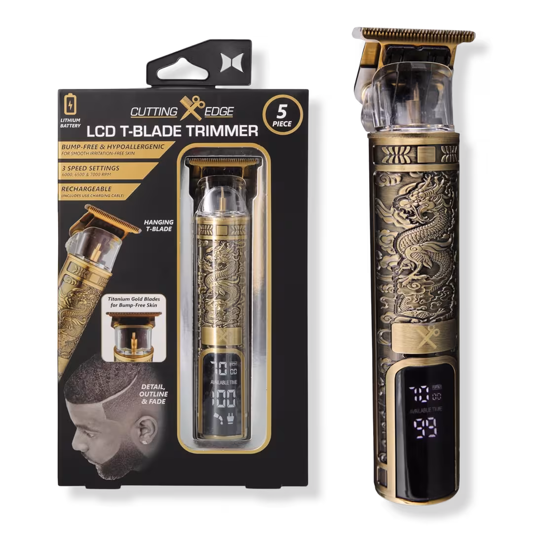 Cutting Edge  Men’s LCD Zero-Gap T-Blade Hair & Beard Trimmer (Dragon Design)