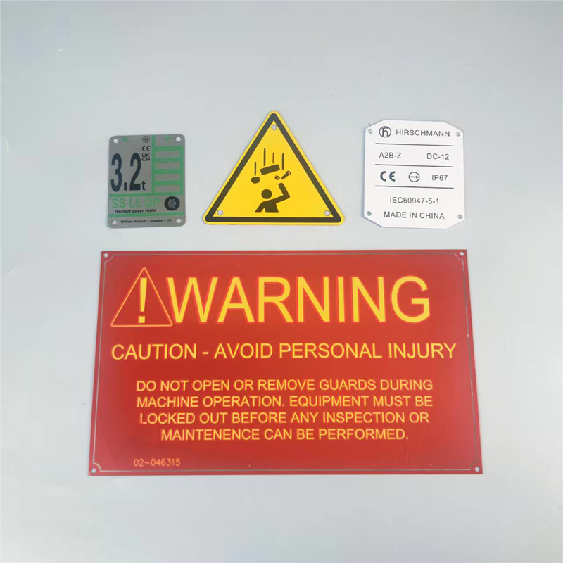 Nameplates, signs, mechanical equipment nameplates, machine nameplates, engine equipment stainless steel nameplates, engraved identification signs