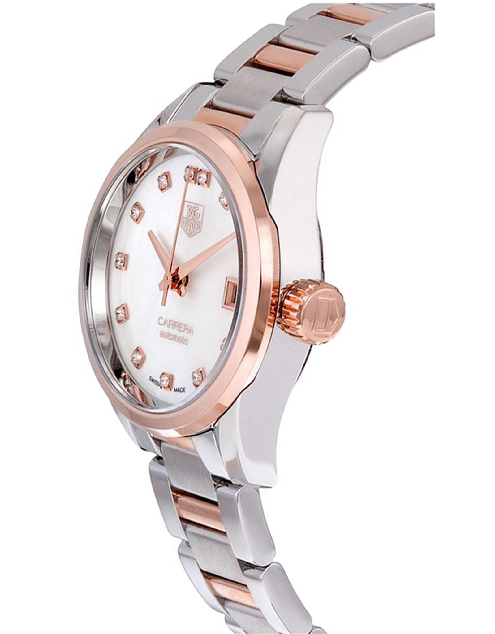 Replica Tag Heuer Carrera Mother Pearl White Dial WAR2452.BD0777 28MM