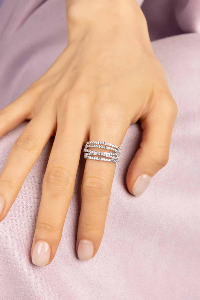 Anello cinque cerchi - Argento