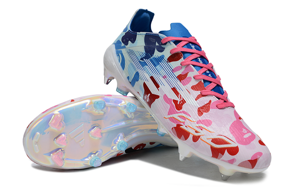 A F50 ELITE FG BAPE.CLEAR PINK/ICEBLUE/FOOTWEAR WHITE LIMITEDEDITION