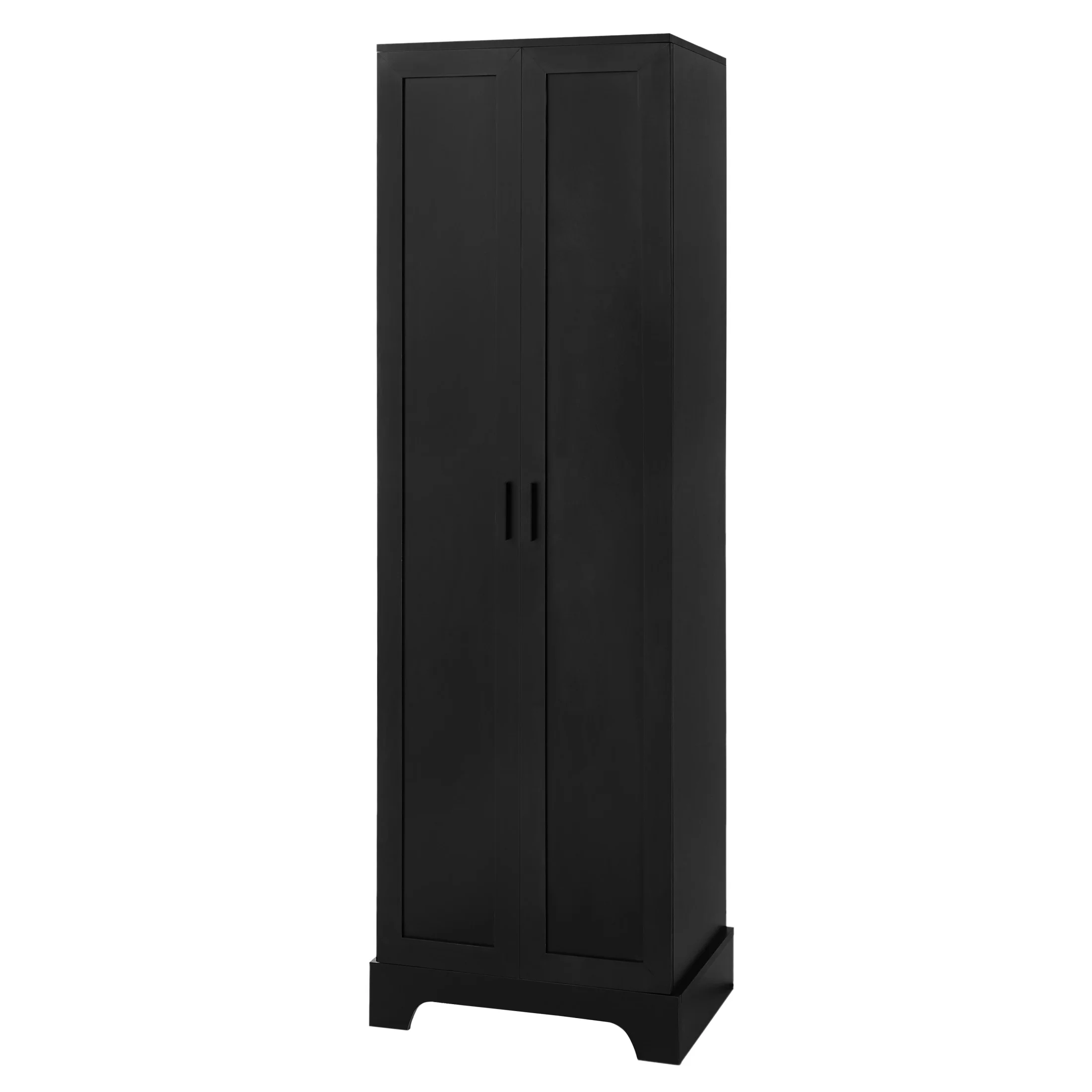 Urli Modern Double Door Storage Cabinet with Adjustable Shelves, Black