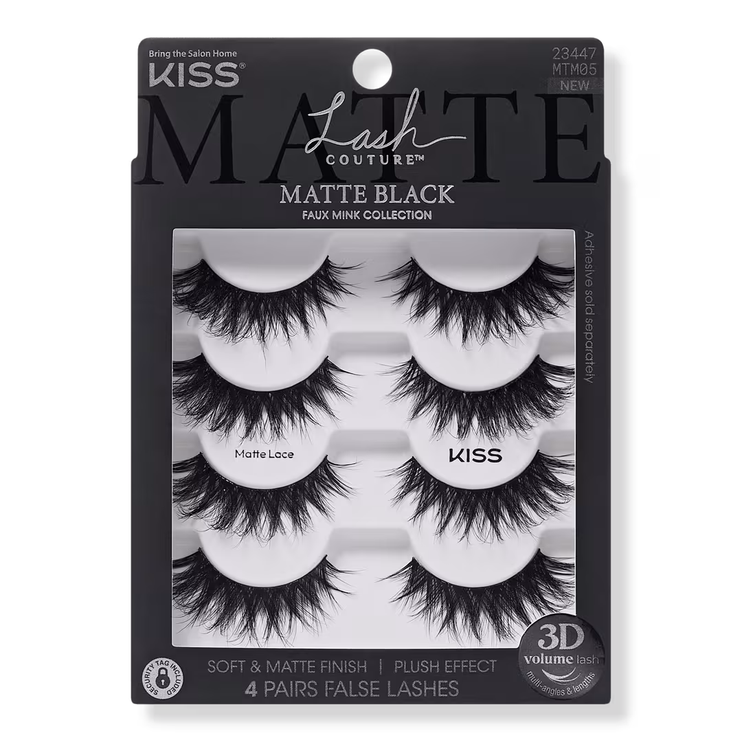 Kiss  Lash Couture Matte Black False Eyelashes