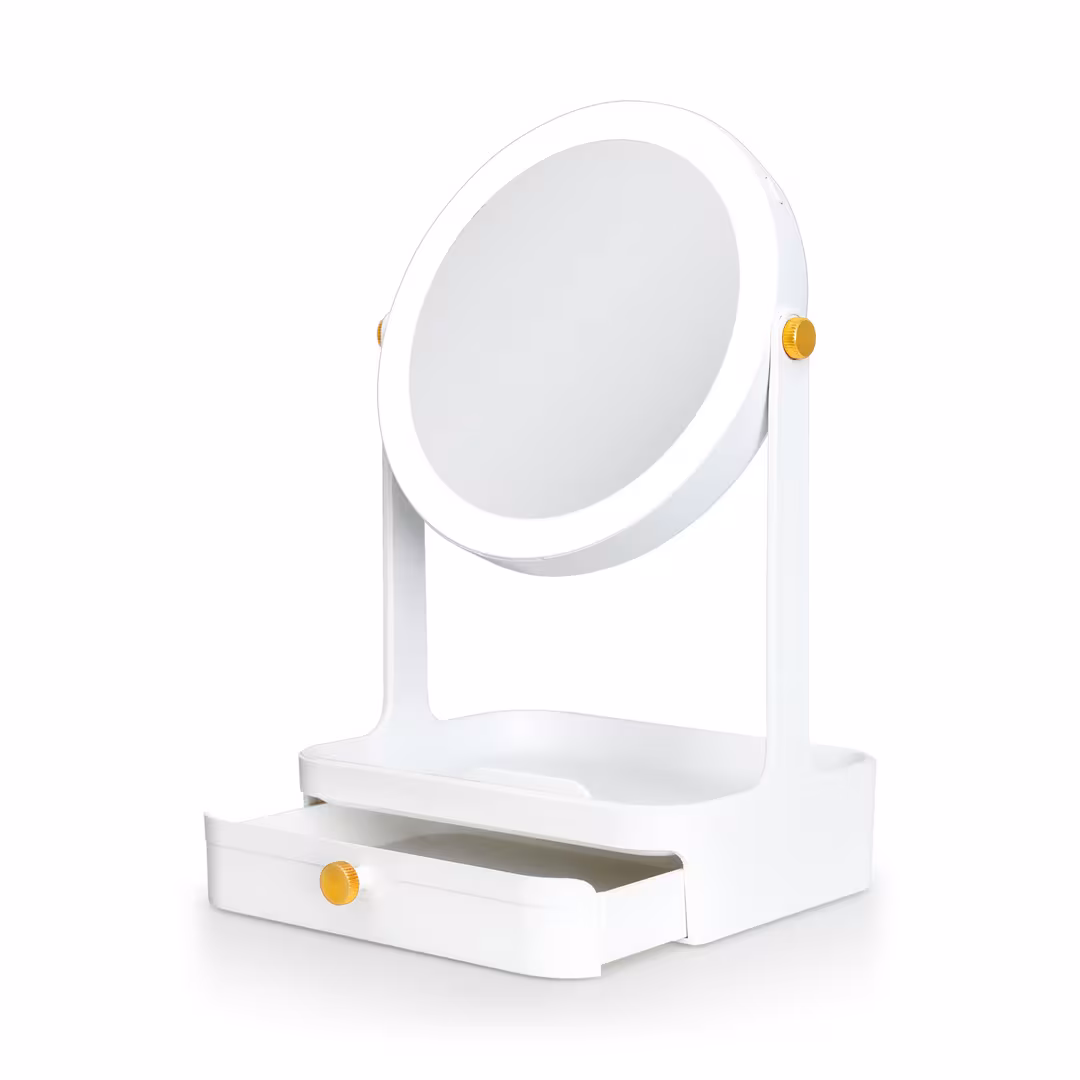 Zadro  LED Lighted Makeup Mirror with 5X/1X, Storage Drawer & Tray