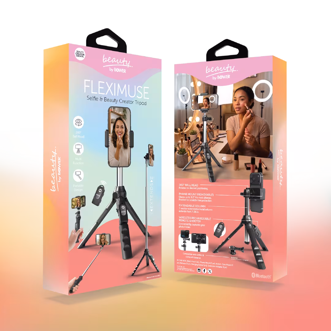 Beauty by Bower  FLEXIMUSE 6-in-1 Selfie & Beauty Creator Tripod