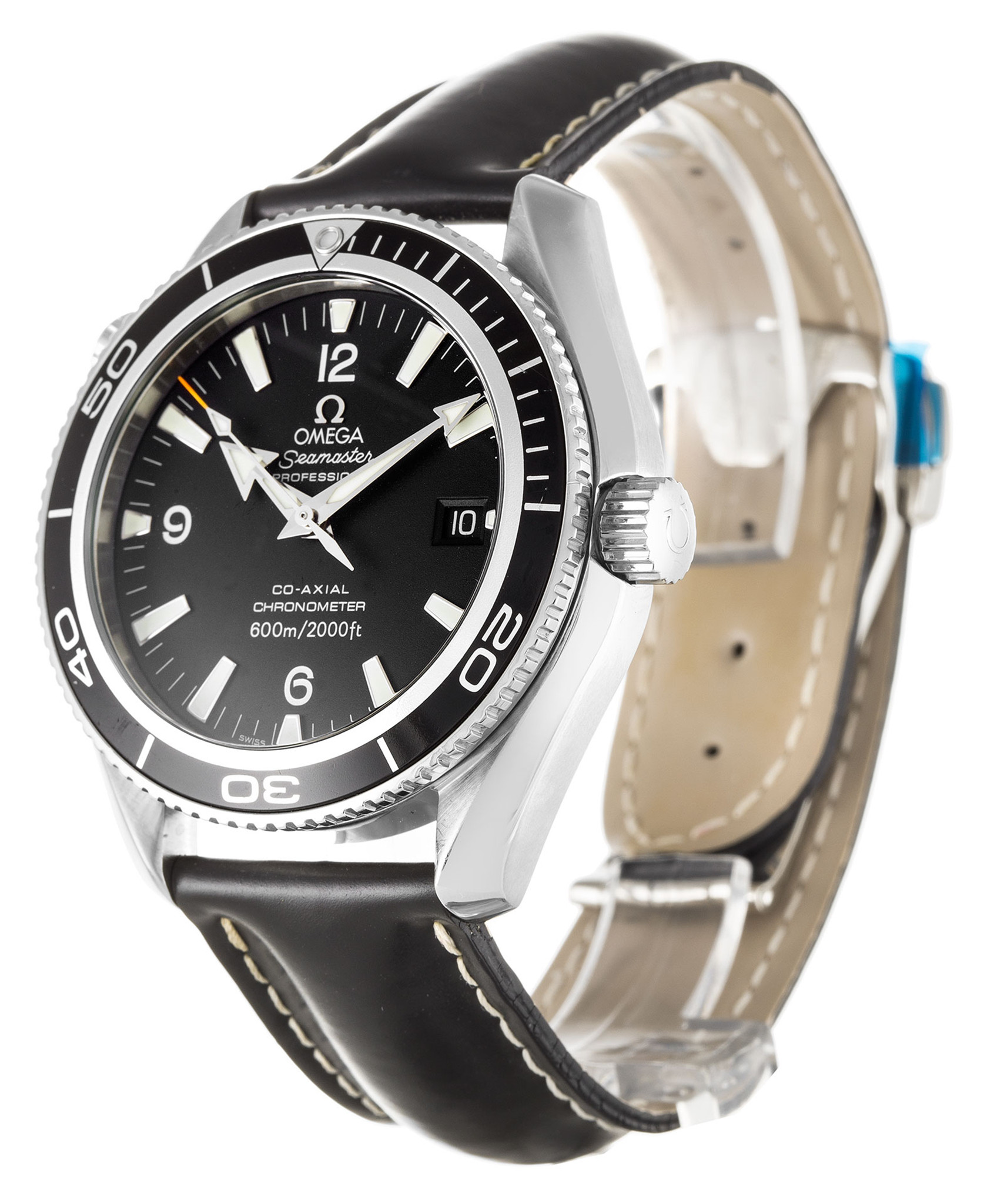 Replica Omega Planet Ocean 2901.50.37 Black Dial Leather Strap 42MM