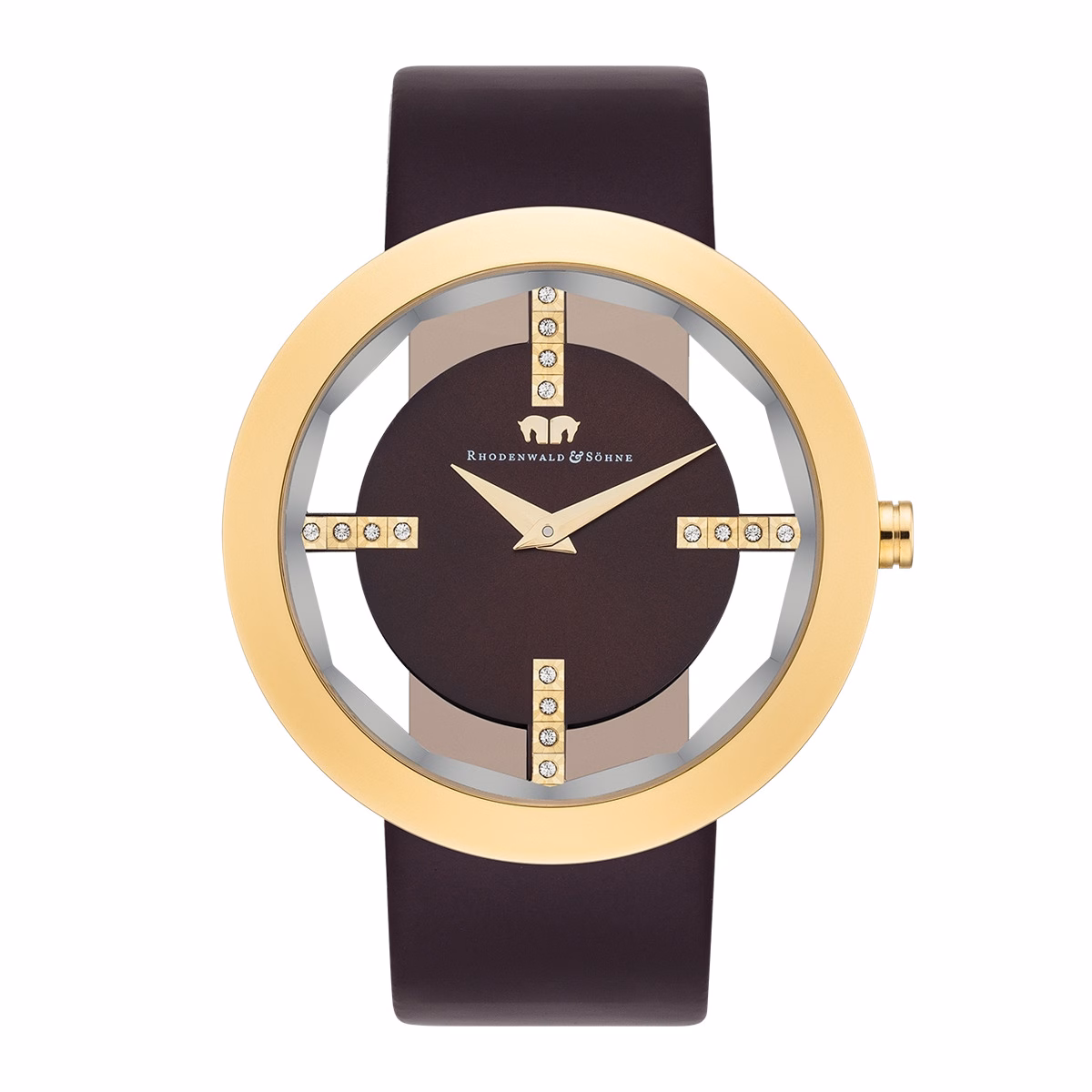 Armband-Uhr Lucrezia aus Echtleder in Dunkelbraun