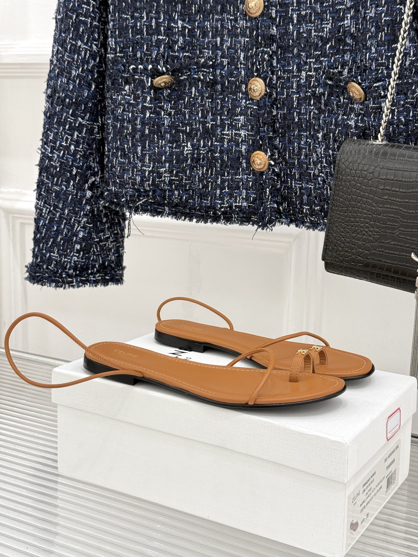 Celine Open-Toe Flat Sandals