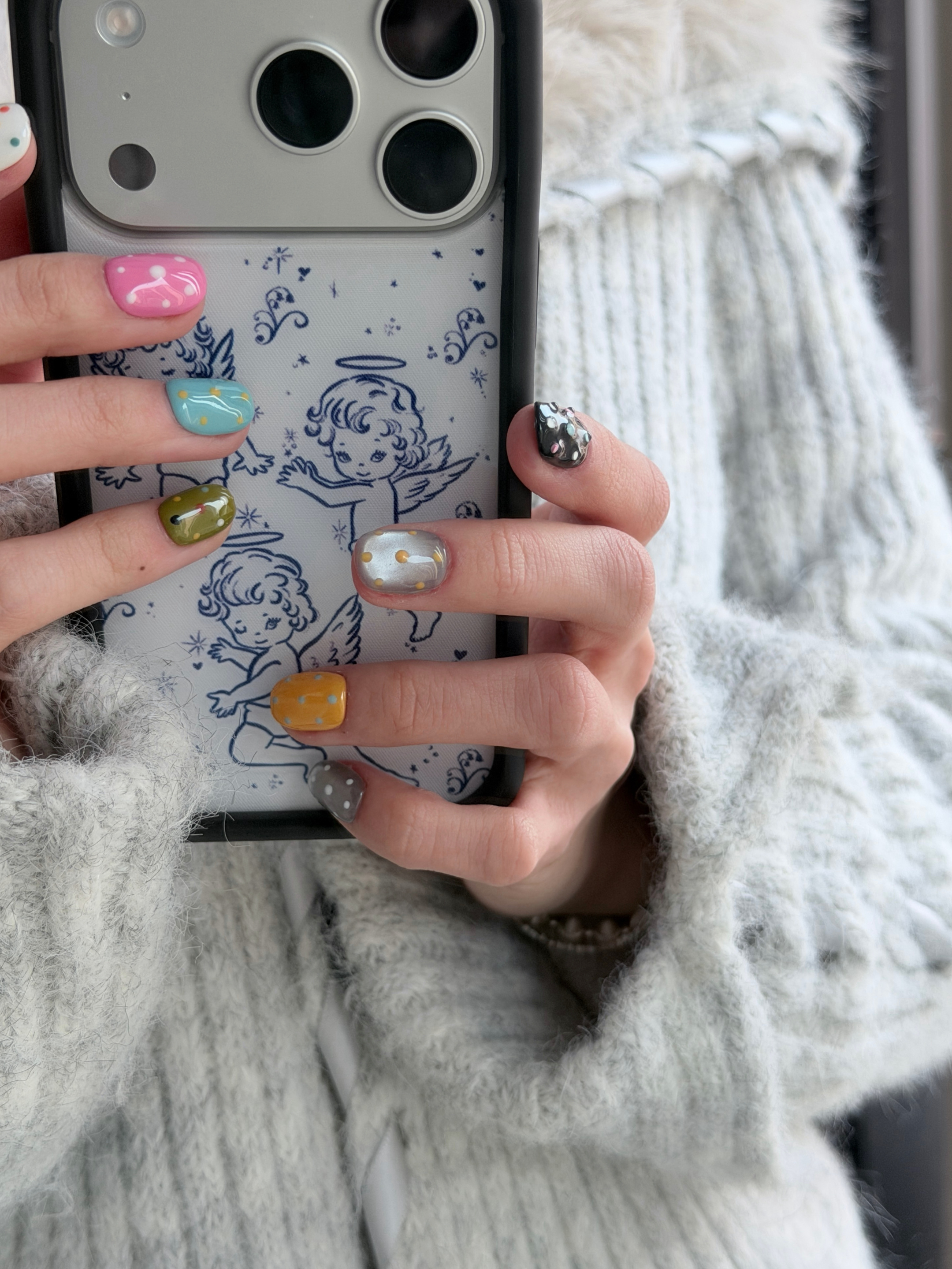 Rainbow polka dots
