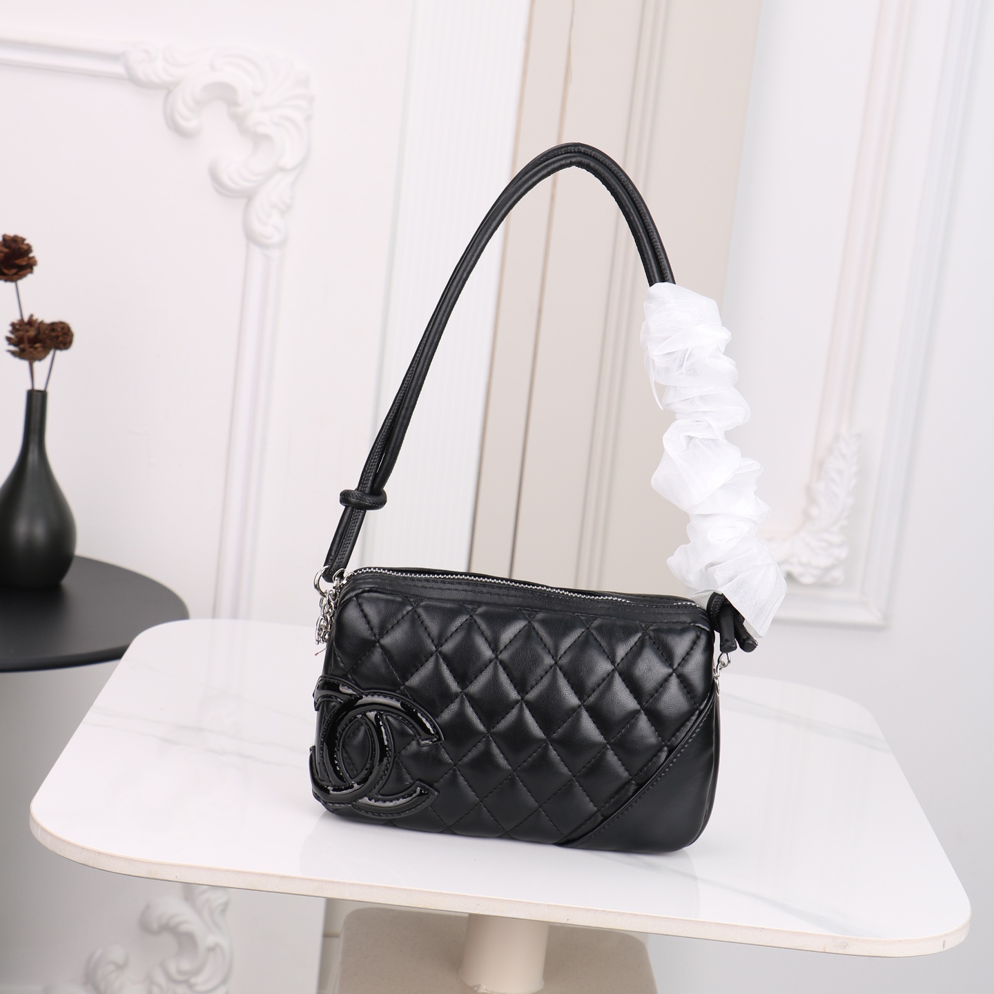 Chanel Style Cambon Quilted Shoulder Bag