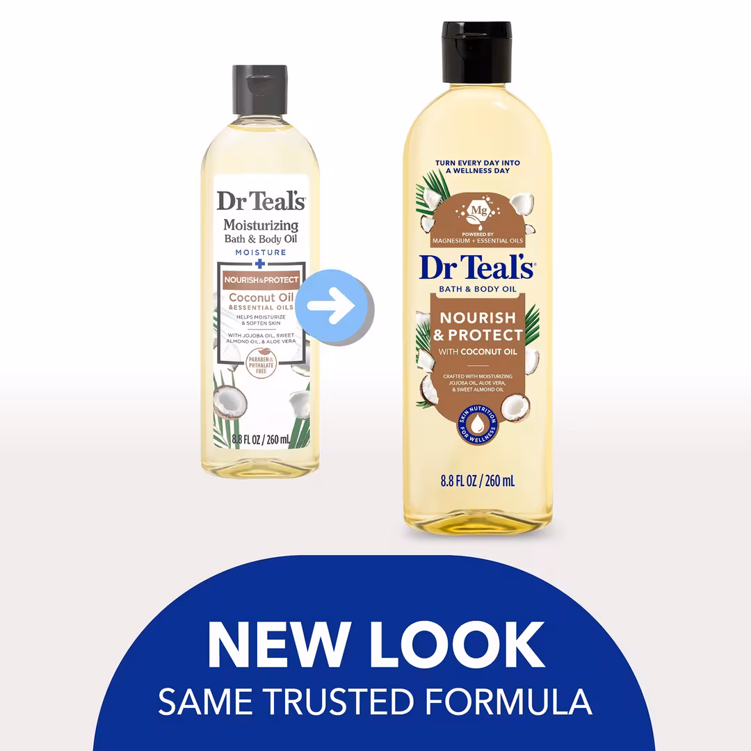 Dr Teal's  Moisturizing Bath & Body Oil, Nourish & Protect with Coconut Oil