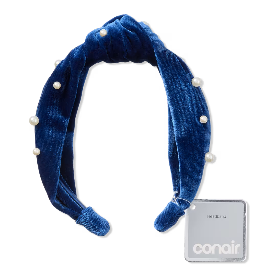 Conair Accessories  Knotted Velvet Headband with Pearl Accents