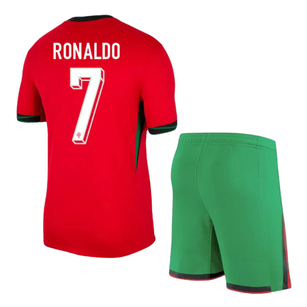 Kids RONALDO #7 Portugal Home Soccer Jersey Euro 2024