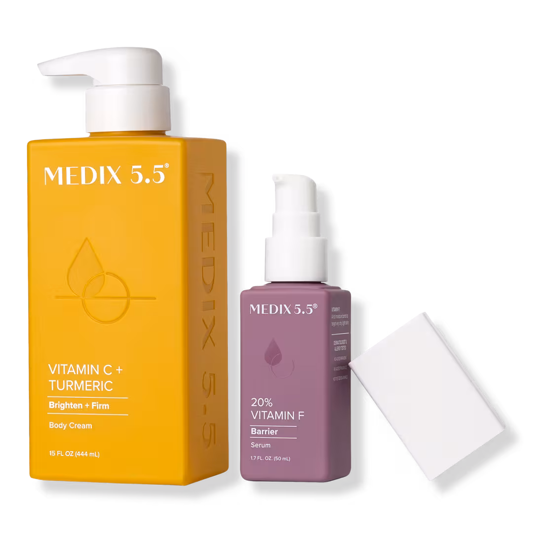 Medix 5.5  Support + Glow Duo | Vitamin C + Turmeric Body Cream, 20% Vitamin F Serum