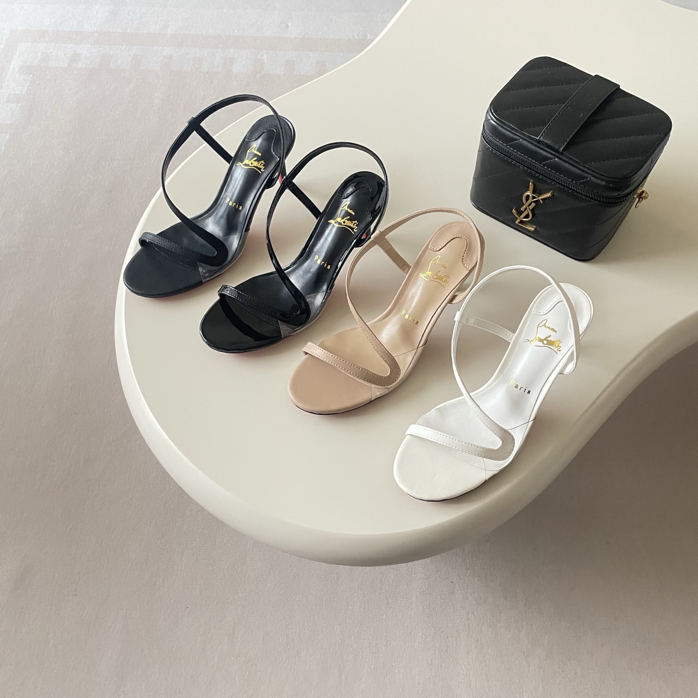 Christian Louboutin Minimalist Leather Slingback Sandals