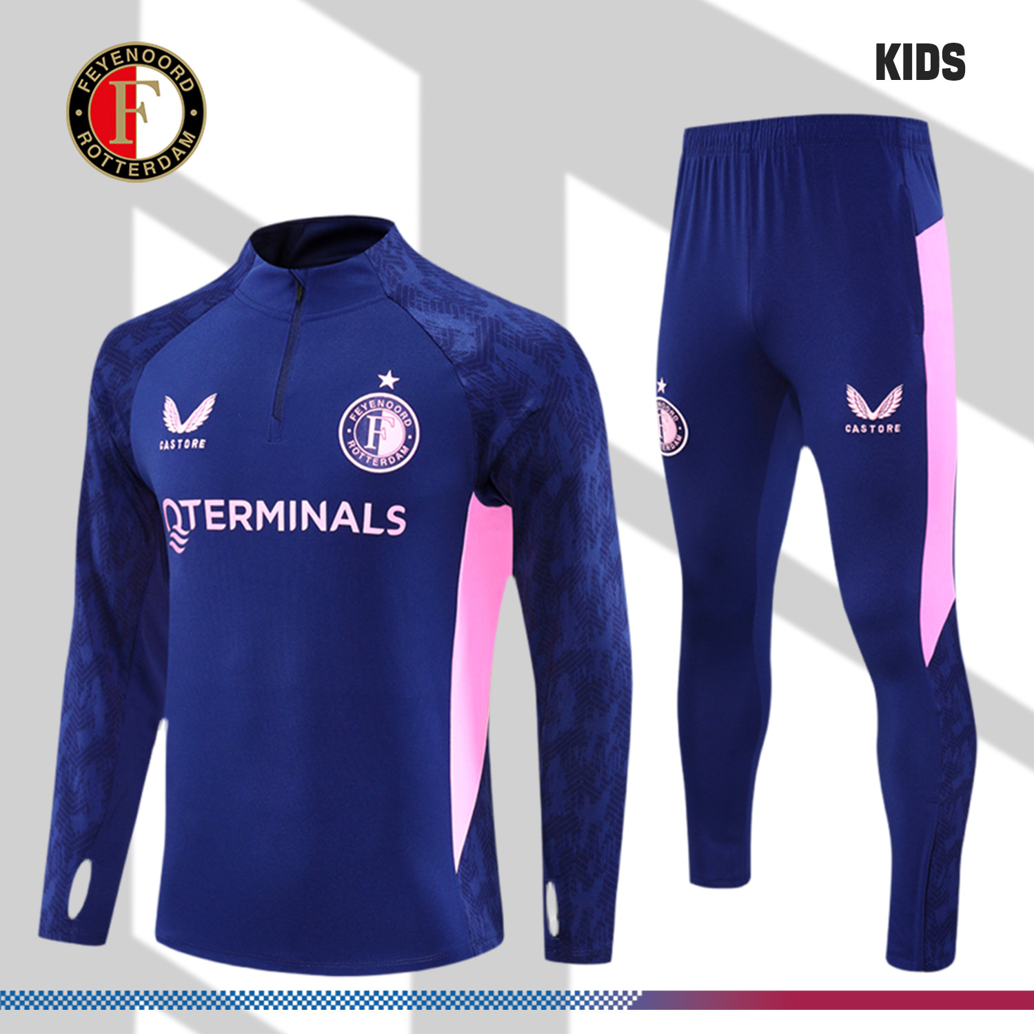 2025/2026 Feyenoord Half Zip Kids Jersey (Kids Kit)