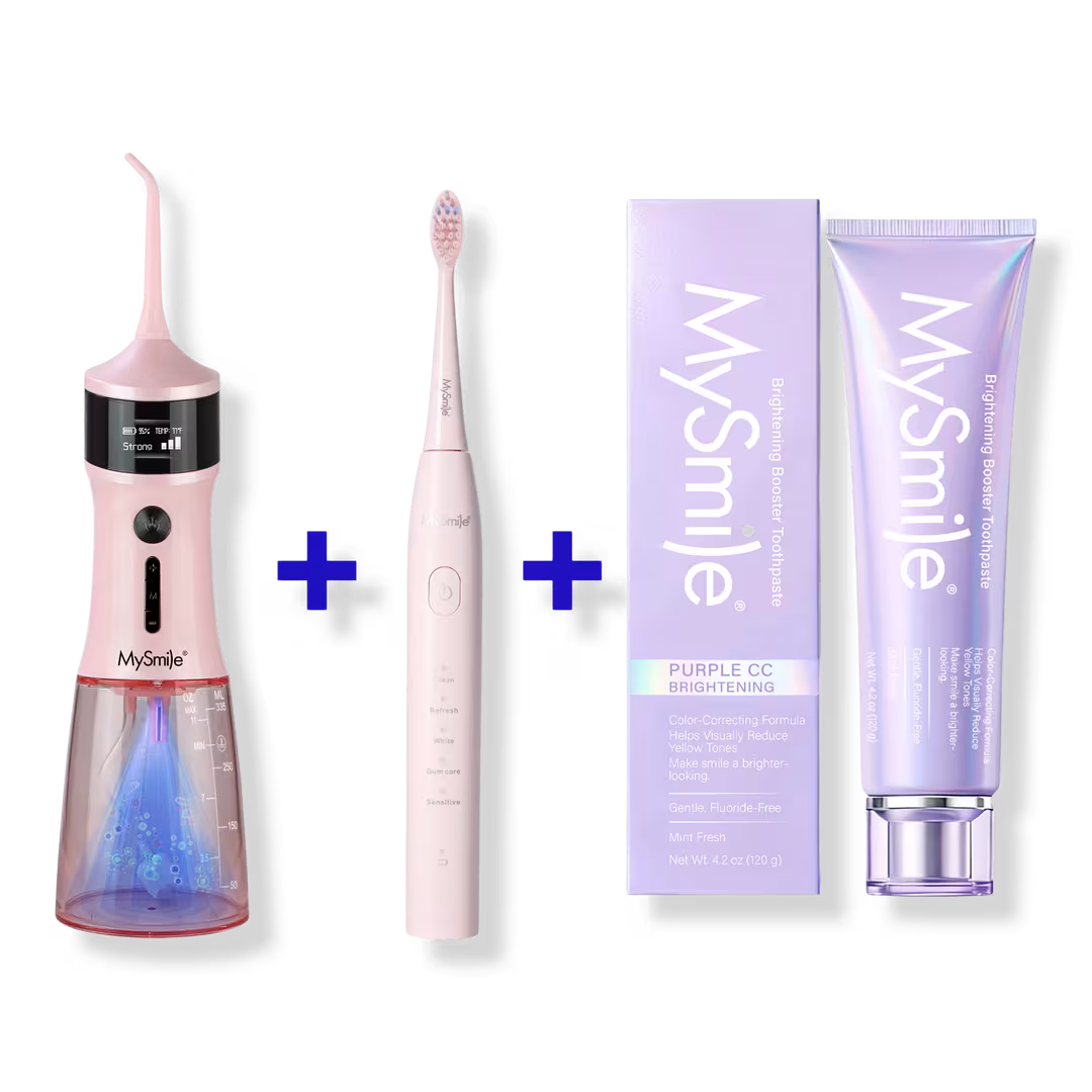 MySmile  LP221 UVC Water Flosser, Electric Toothbrush, & Purple Whitening n-HA Toothpaste Bundle
