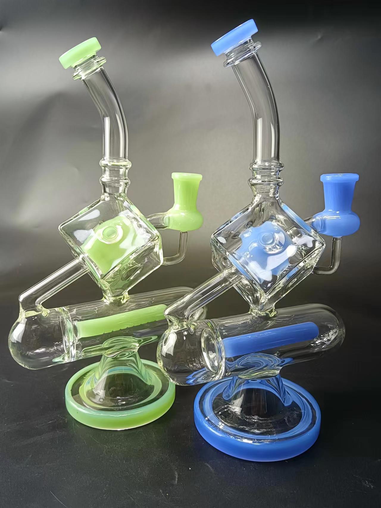 9 Cube Glass Recycler Dab Rig