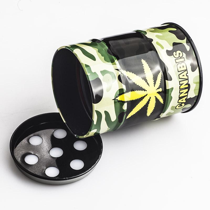 Oil Drum Shaped Tin Ashtray (Random Pattern)