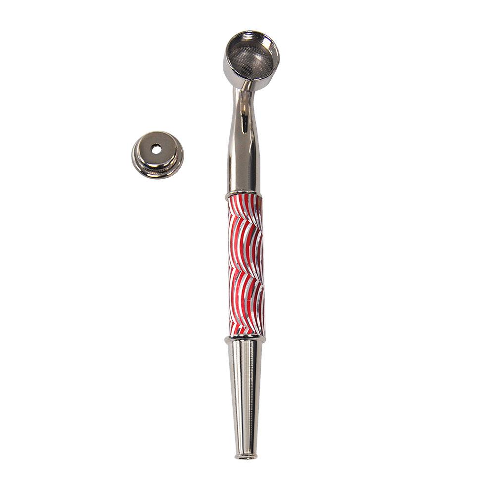 Wavy Stripe Metal Pot Pipe w/ Cap