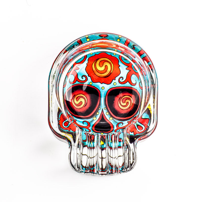Skull Glass Cigarette Ashtray (Random Pattern)