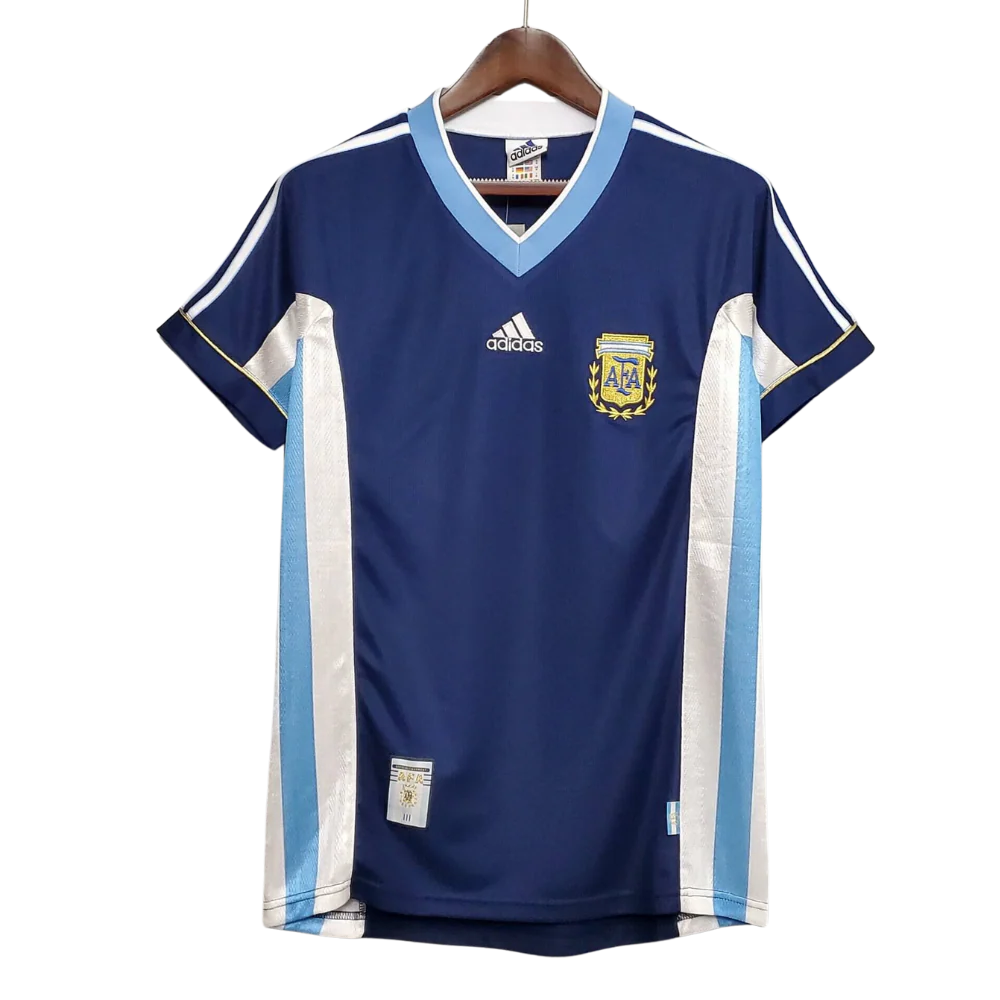 Retro 1998 Argentina World Cup Away Soccer Jersey