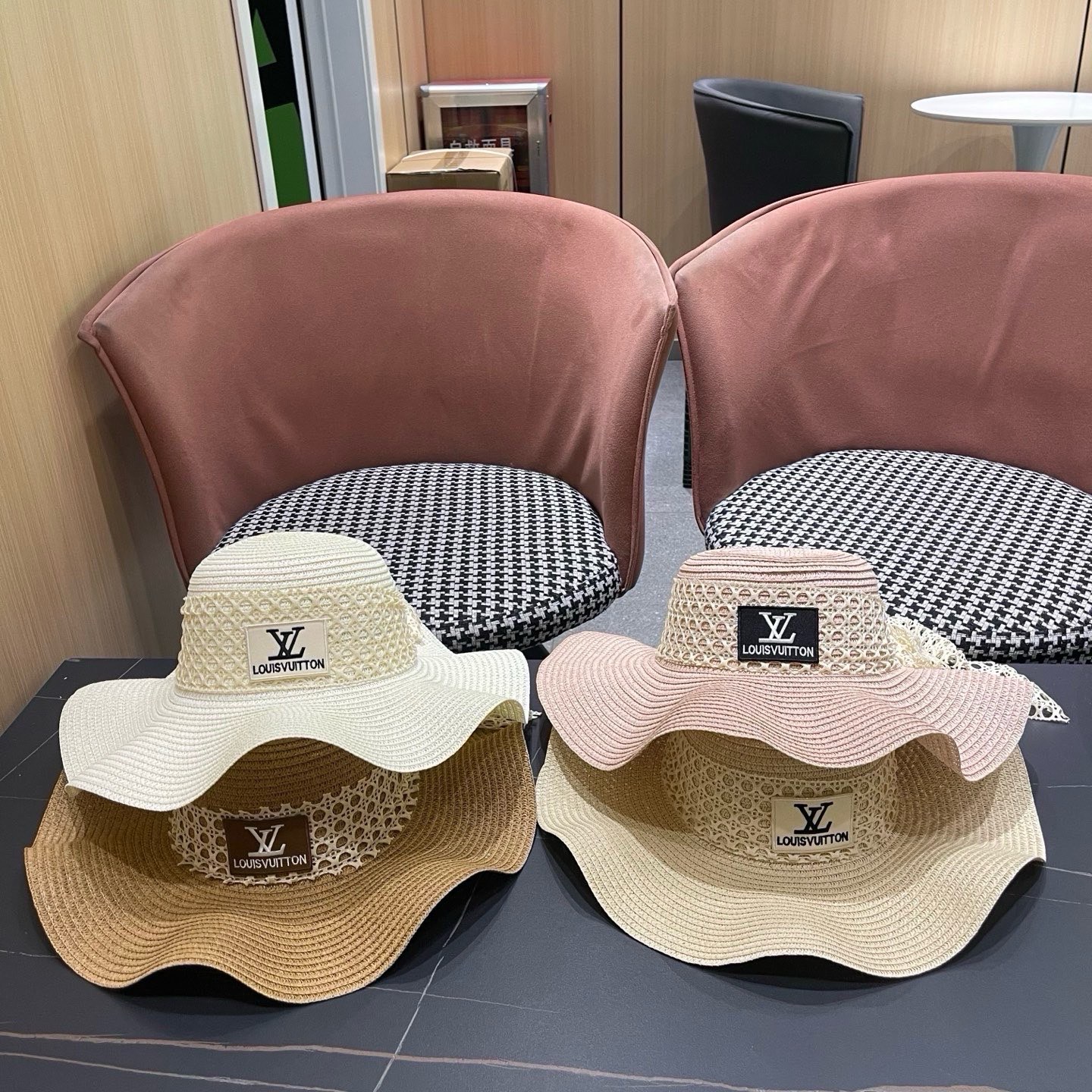 LV Initials Wide Brim Hat Sun Hat